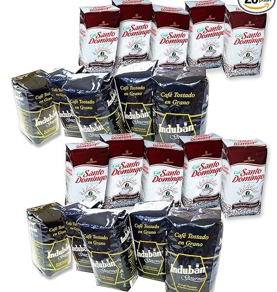 Dominican Santo Domingo & Induban Gourmet Whole Roasted Bean Coffees 20 Pounds Pack