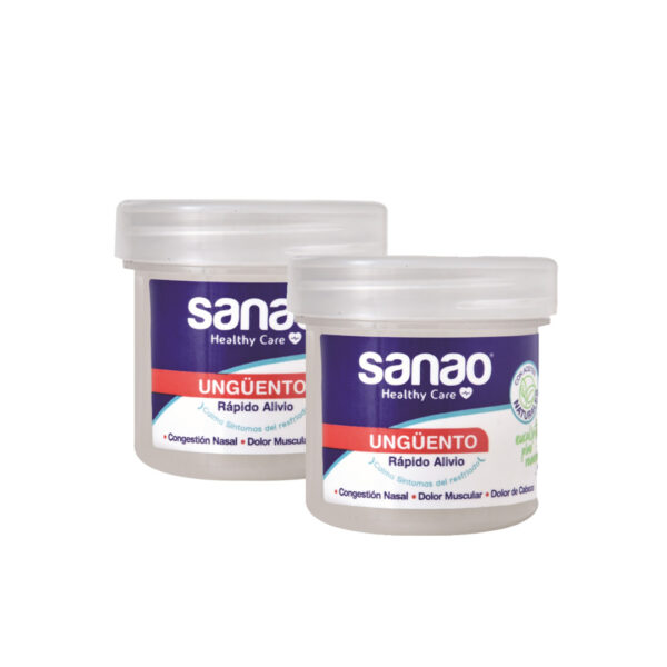 Ointment for nasal congestion, muscle pain, headache, UNGUENTO SANAO 2 oz. 2 PACK