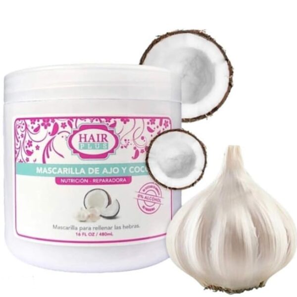 HAIR PLUS MASCARILLA DE AJO Y COCO (16 OZ)