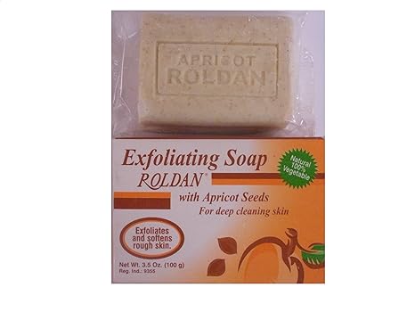 ROLDAN Exfoliating Soap with Apricot Seeds for Deep Cleaning Skin 3.5oz by Roldan