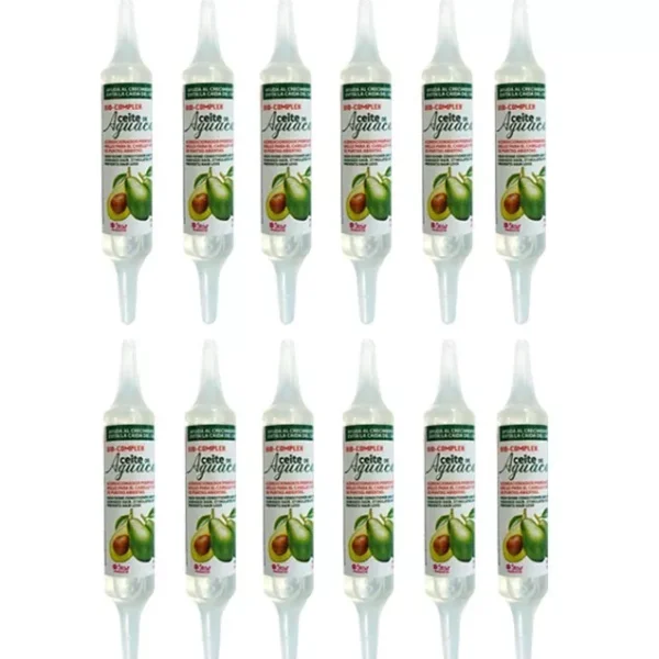 12 Ampoulles Avocado Oil Bio-Complex | Hair Growth, Split End Repair, Intense Shine |