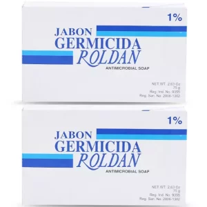 Soap Roldan Germicida 1% Triclocarban Antibacterial Microbial Blue 75g