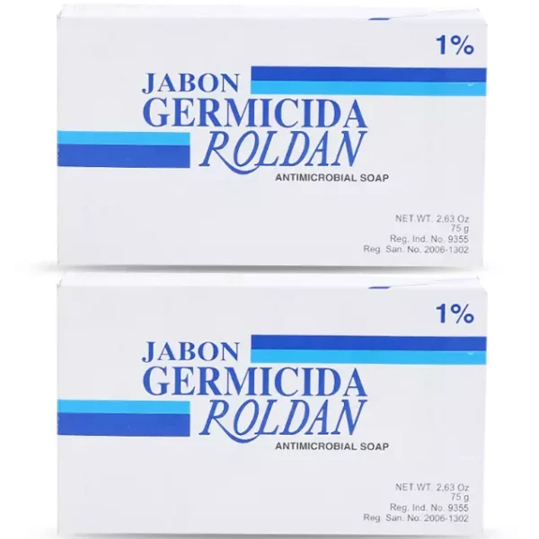 Soap Roldan Germicida 1% Triclocarban Antibacterial Microbial Blue 75g
